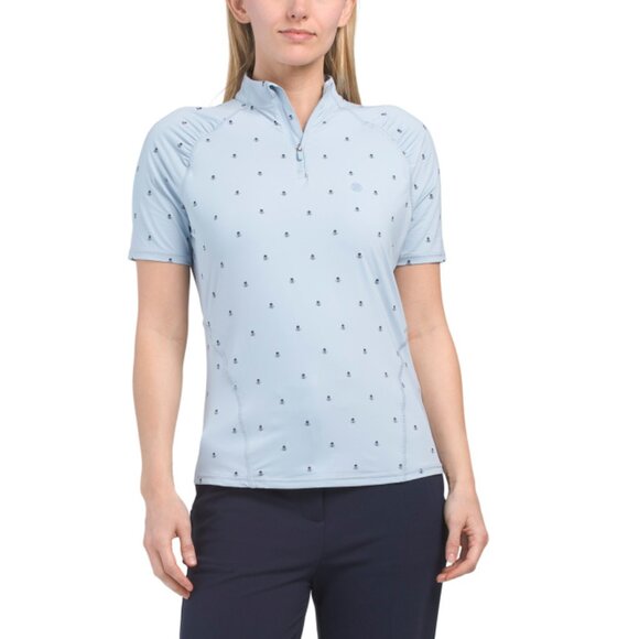G/FORE Drizzle Nylon Blend Silky Tech Short Sleeve Quarter Zip Top
